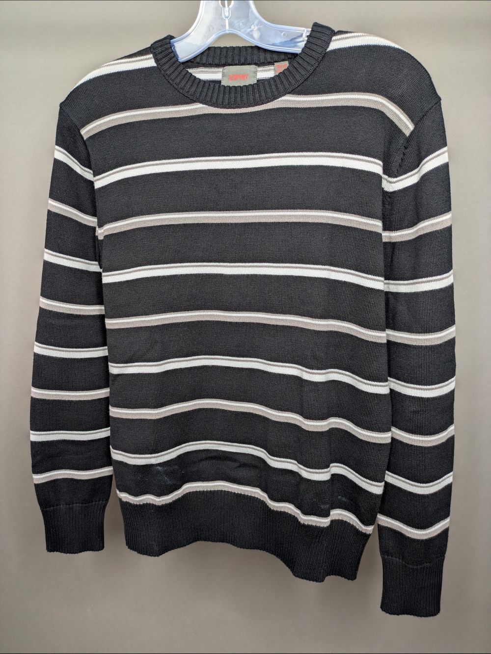 Esprit Crewneck Sweater with White & Gray Stripes